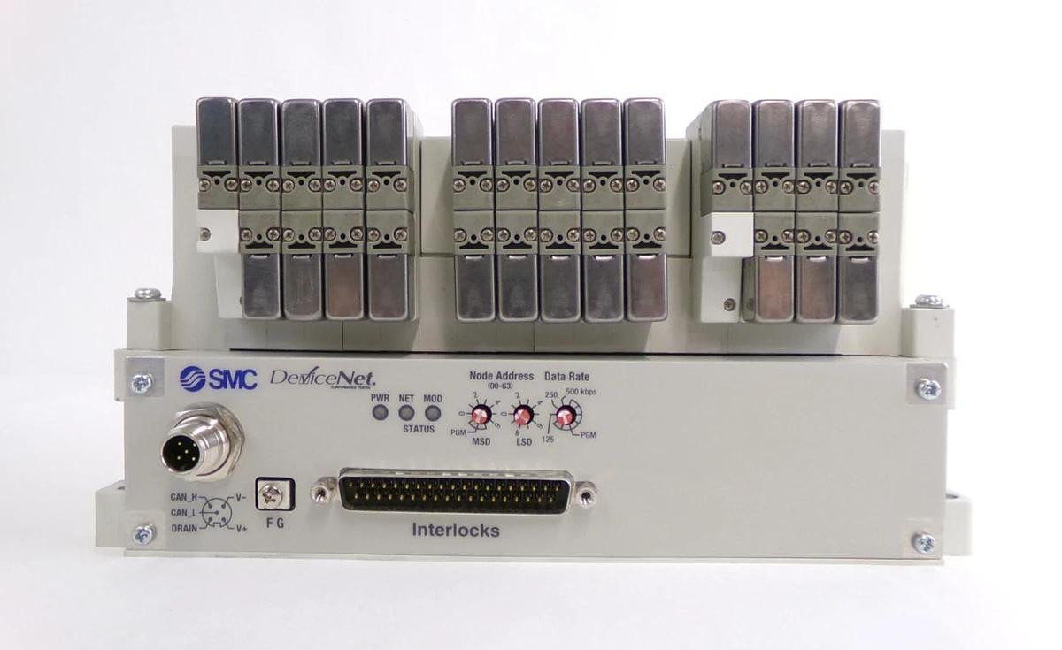 Used SMC VV5Q11-16-X1600V 16-Port Manifold EX420-SDN2 AMAT Lot of 2 Working