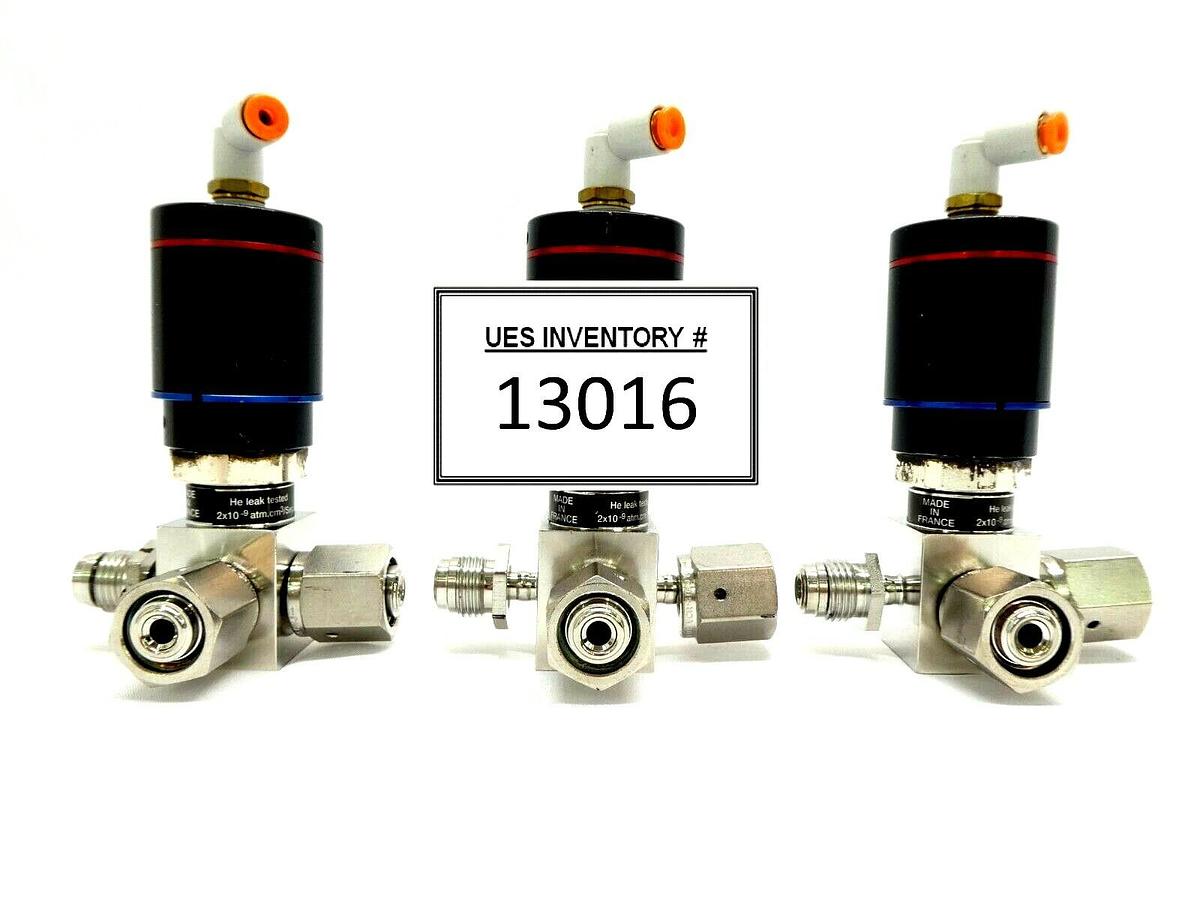 Used Qualiflow 2x10-9atm.cm3/Sec 3-Way Pneumatic Valve Lot of 3 Working Surplus