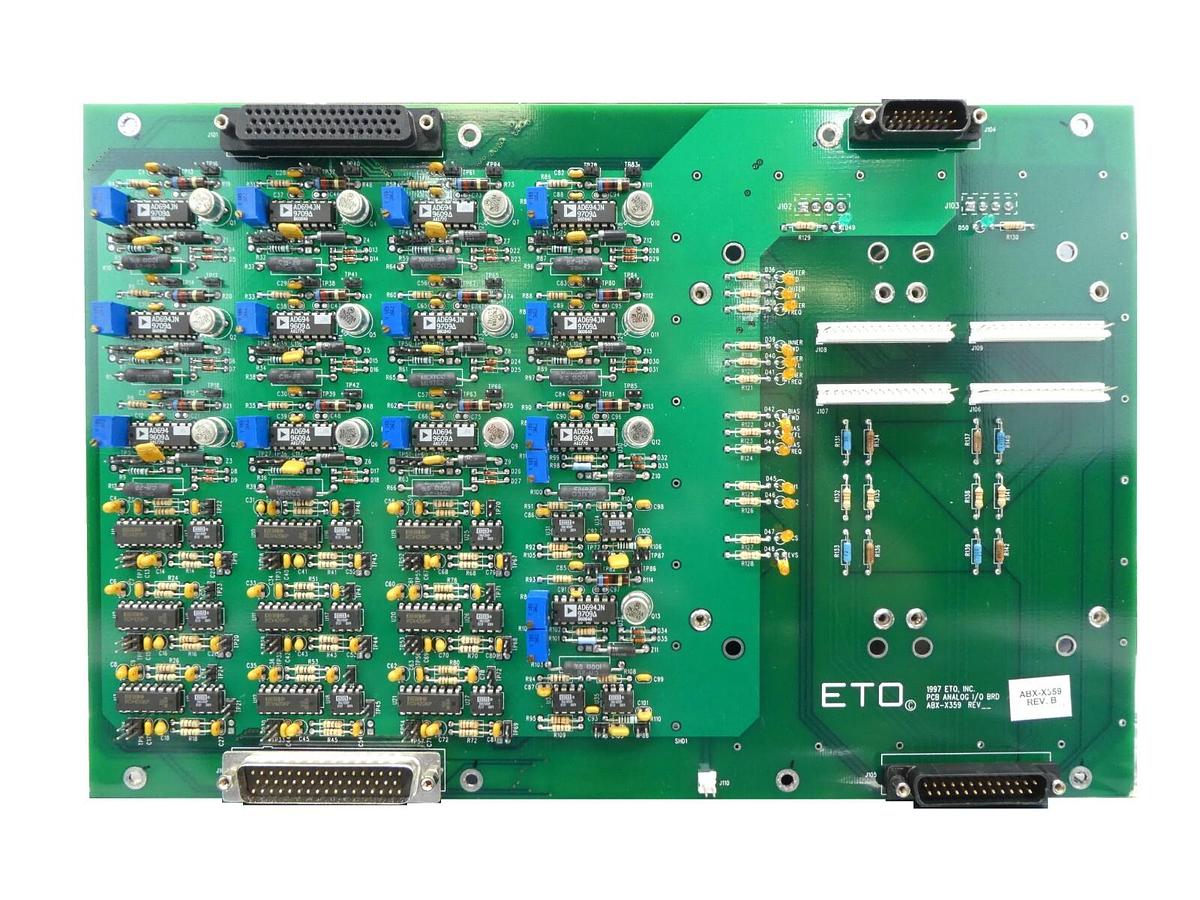 Used ETO Ehrhorn Technological ABX-X349 Analog I/O PCB AMAT Centura ETO Rack