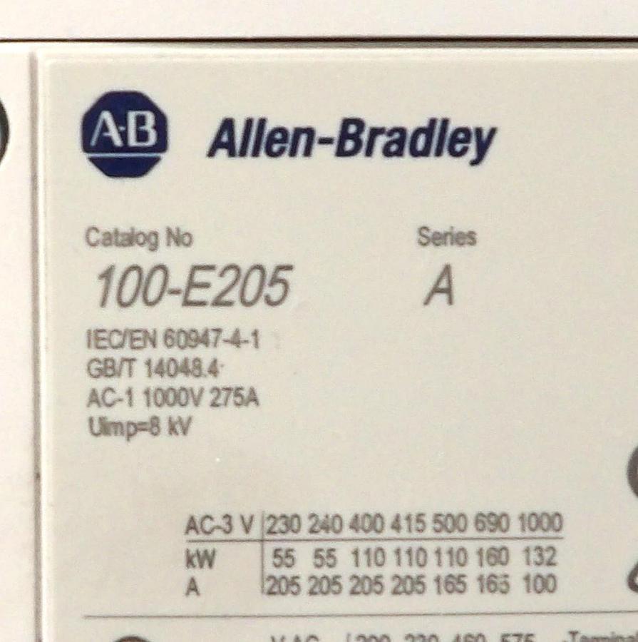 Used AB Allen-Bradley 100-E205 3-Pole Direct On Line Contactor Series A Working