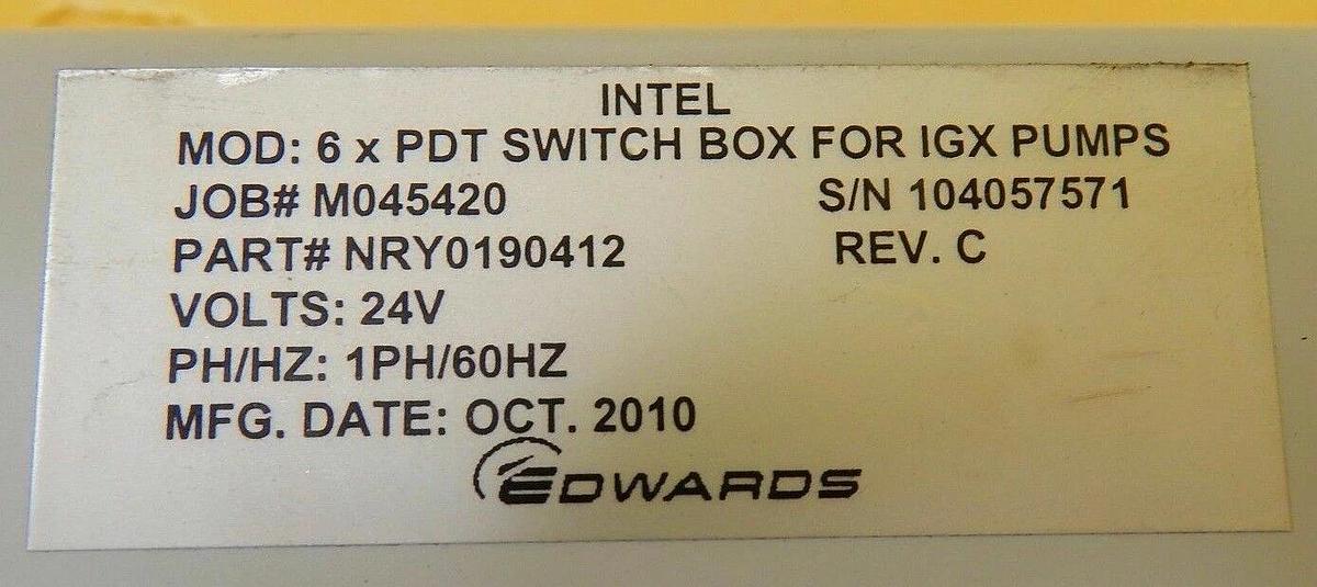 Used Edwards NRY0190412 6-Pump Vacuum Pump Switch Box 6XPDM Reseller Lot of 10 Spare