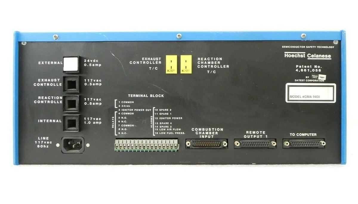Used Hoechst Celanese GMA 9408 Guardian Reaction Chamber Controller Novellus As-Is