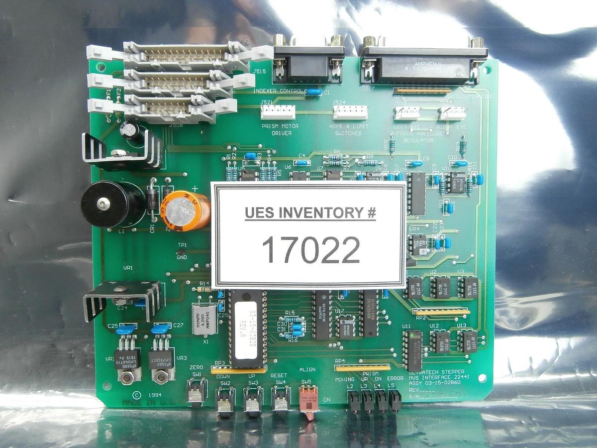 Used Ultratech Stepper 03-15-02860 MVS Interface 2244I PCB Missing Switch Used