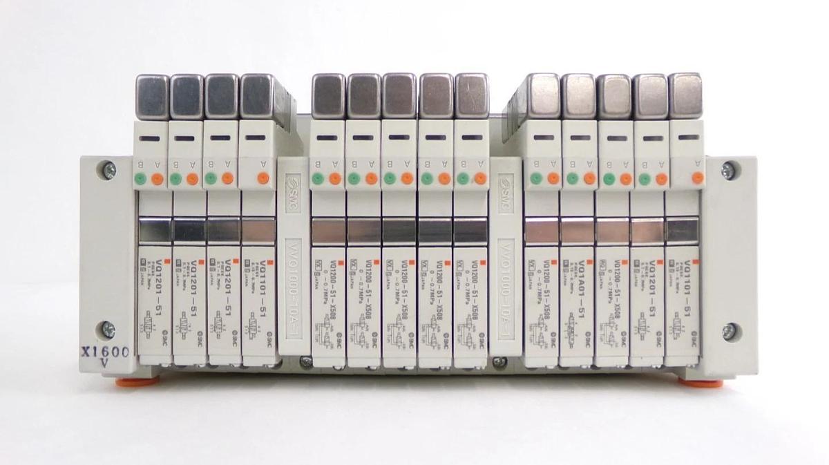 Used SMC VV5Q11-16-X1600V 16-Port Manifold EX420-SDN2 AMAT Lot of 2 Working