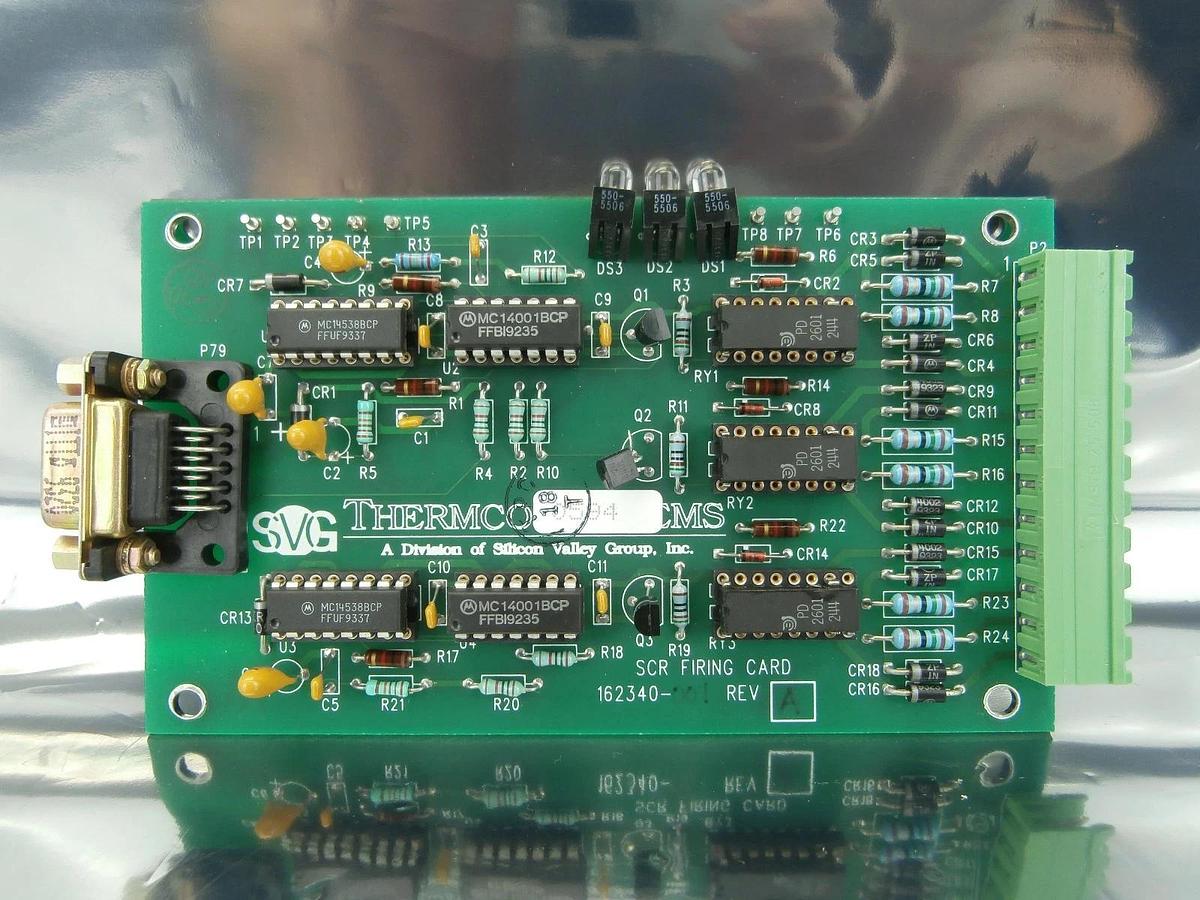 Used SVG Silicon Valley Group 162340-001 SCR Firing Card PCB Thermco Systems Used