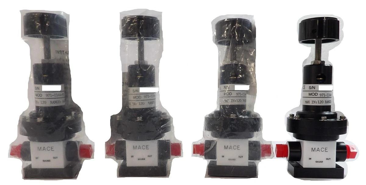 Used Mace 971-1144-91 Teflon Regulator Reseller Lot of 4 Lam Research New Surplus
