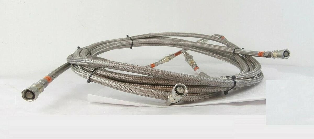 Used CTI-Cryogenics Cryopump CryoLine Set of 3 8043074 8043075 3918059 w/Tee Working