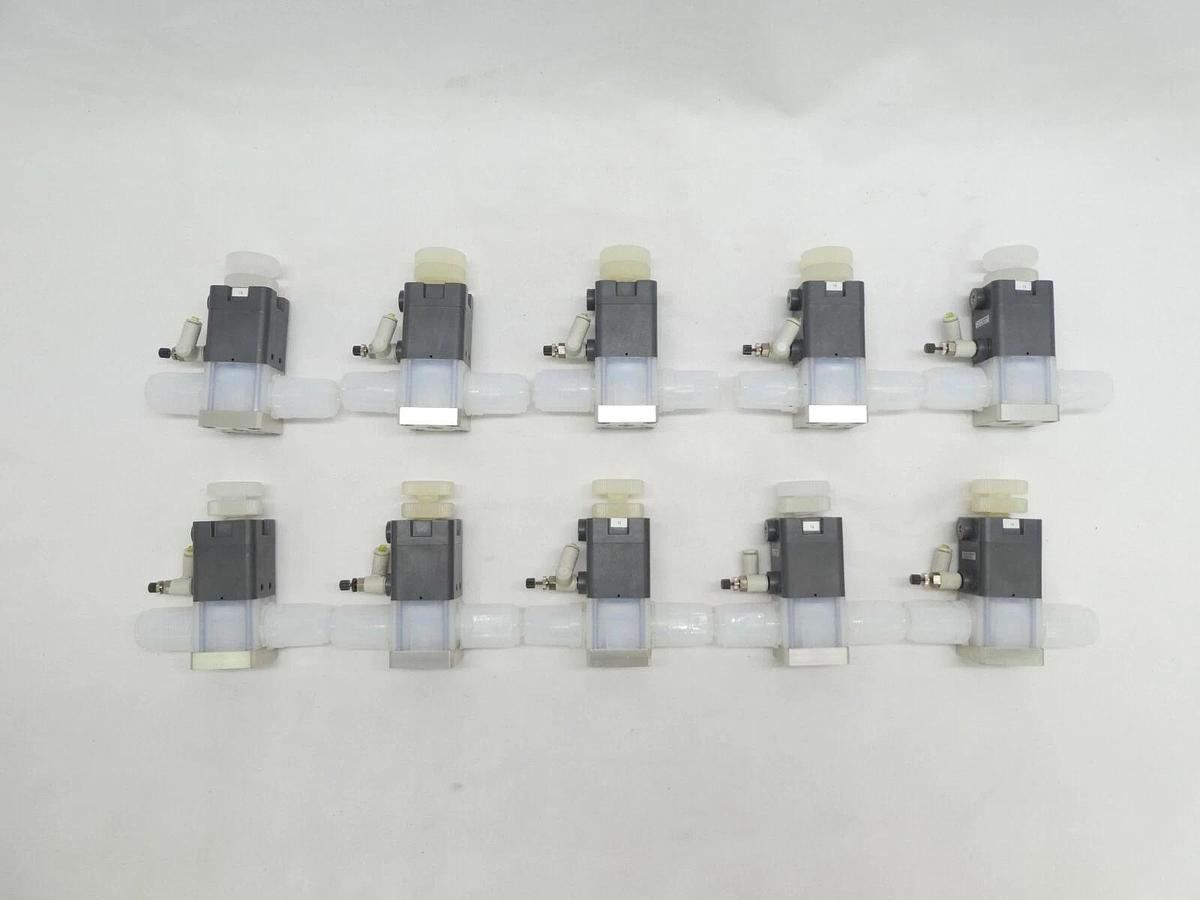 Used CKD AMD312-10BUR-14-TC Chemical Liquid Valve AMD Lot of 10 Working Surplus