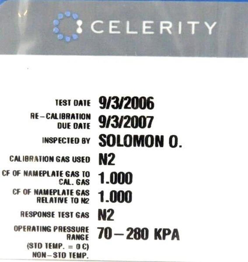 Refurbished Celerity FC-2979MEP5 Mass Flow Controller 200 SCCM N2 TN2979 OEM Refurbished