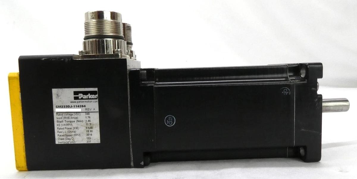 Used Parker CM233DJ-114394 Servo Motor Reseller Lot of 2 Working Surplus