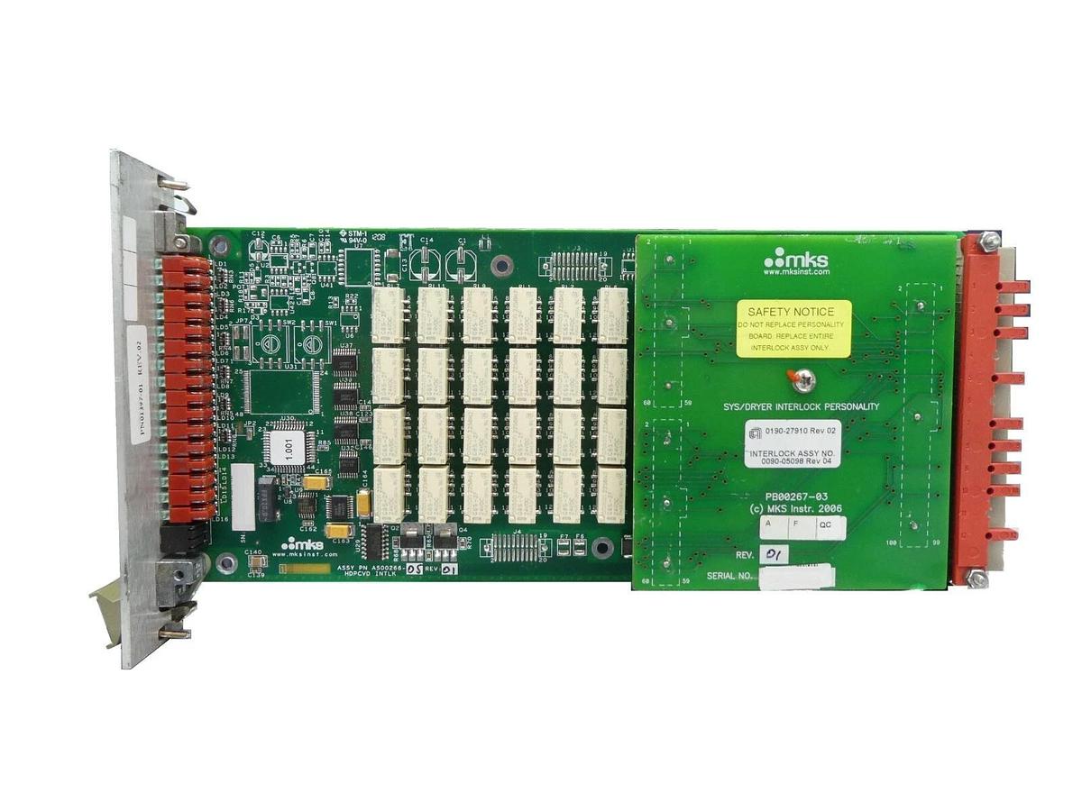 Used MKS Instruments AS01397-01 Sys/Dryer Interlock PCB Card AMAT 0090-05098 Working
