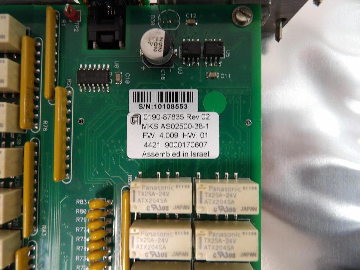 Used MKS Instruments AS02500-38-1 Interlock Module PCB CDN497 AMAT 0190-87835 Working