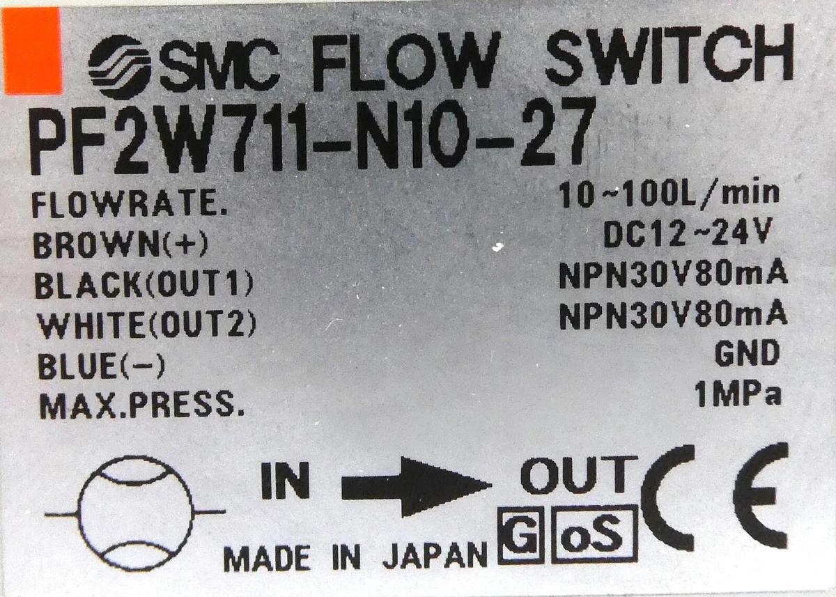 Used SMC PF2W711-N10-27 Digital Water Flow Switch Reseller Lot of 3 Working Surplus