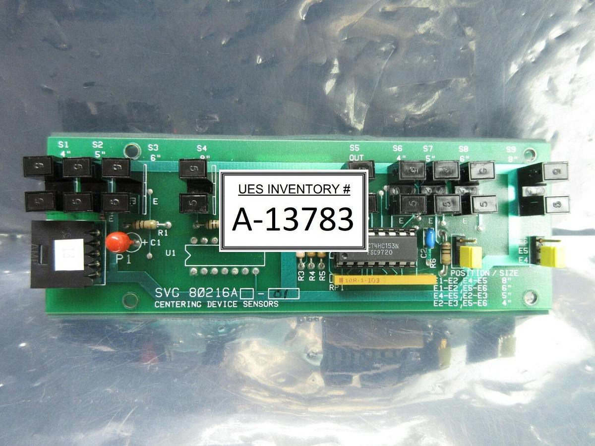 Used SVG Silicon Valley Group 80216A-01 Centering Device Sensors Board PCB 90S Used