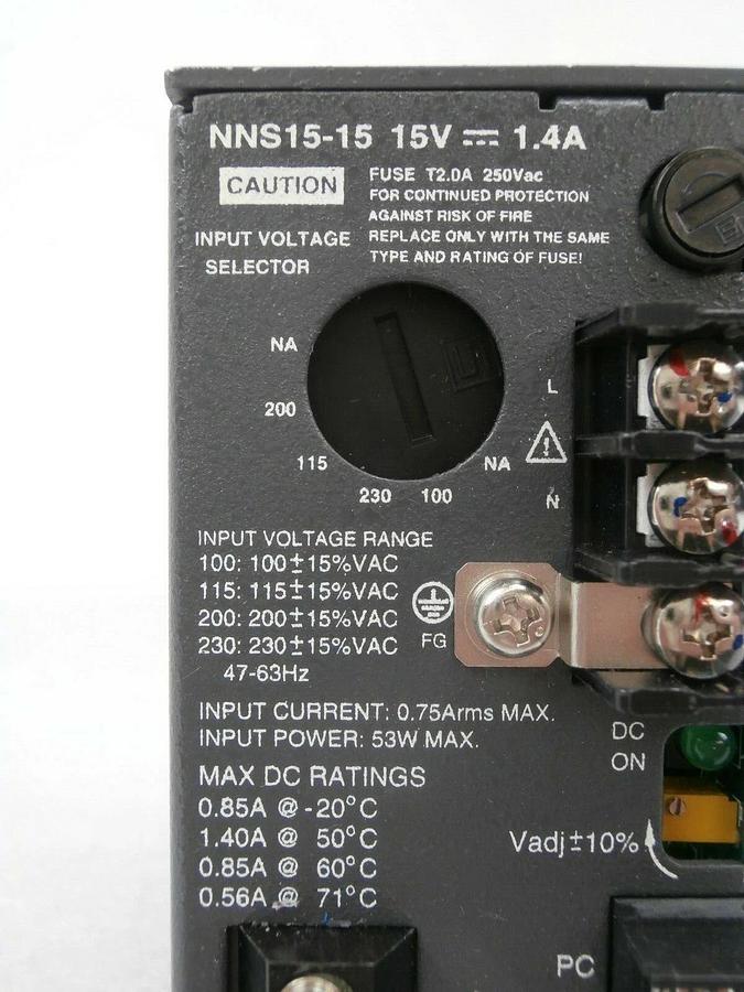 Used Nemic-Lambda NNS15-5 Linear Power Supply NN Series Working Spare