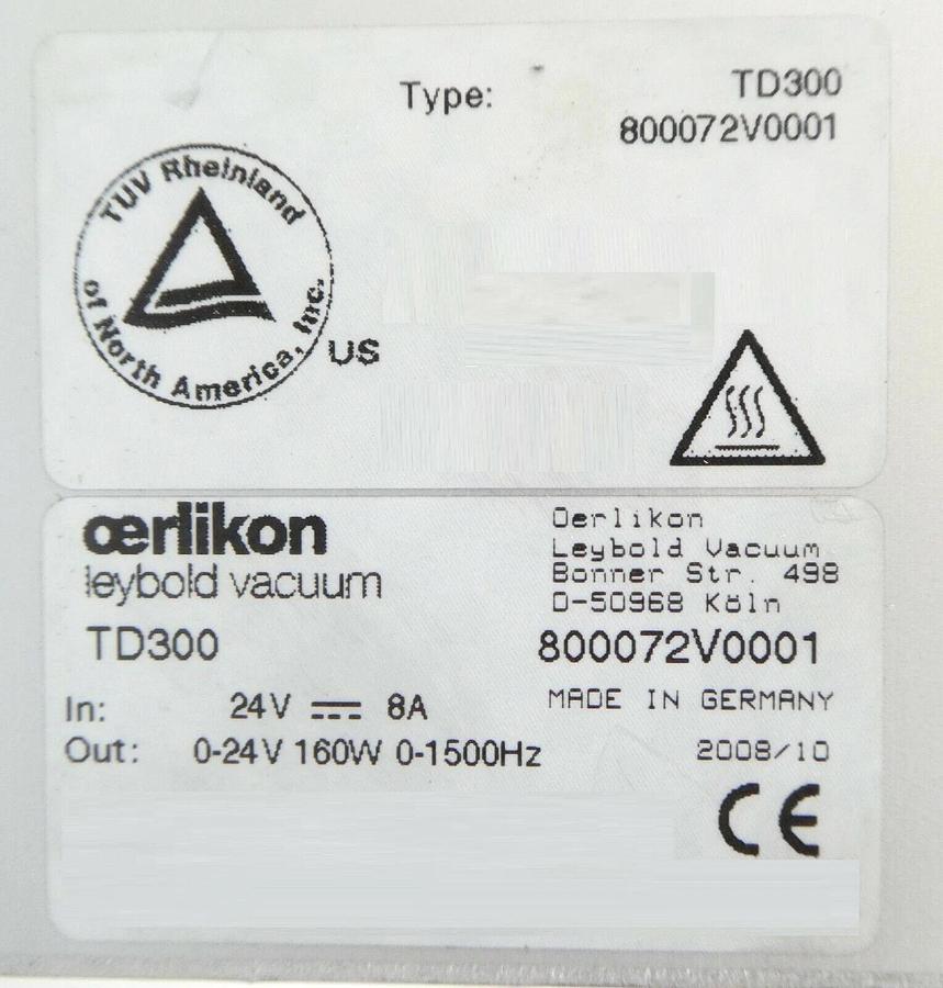 Used TD300 Leybold 800072V0001 Turbomolecular Pump Controller TURBO.DRIVE 300 Working