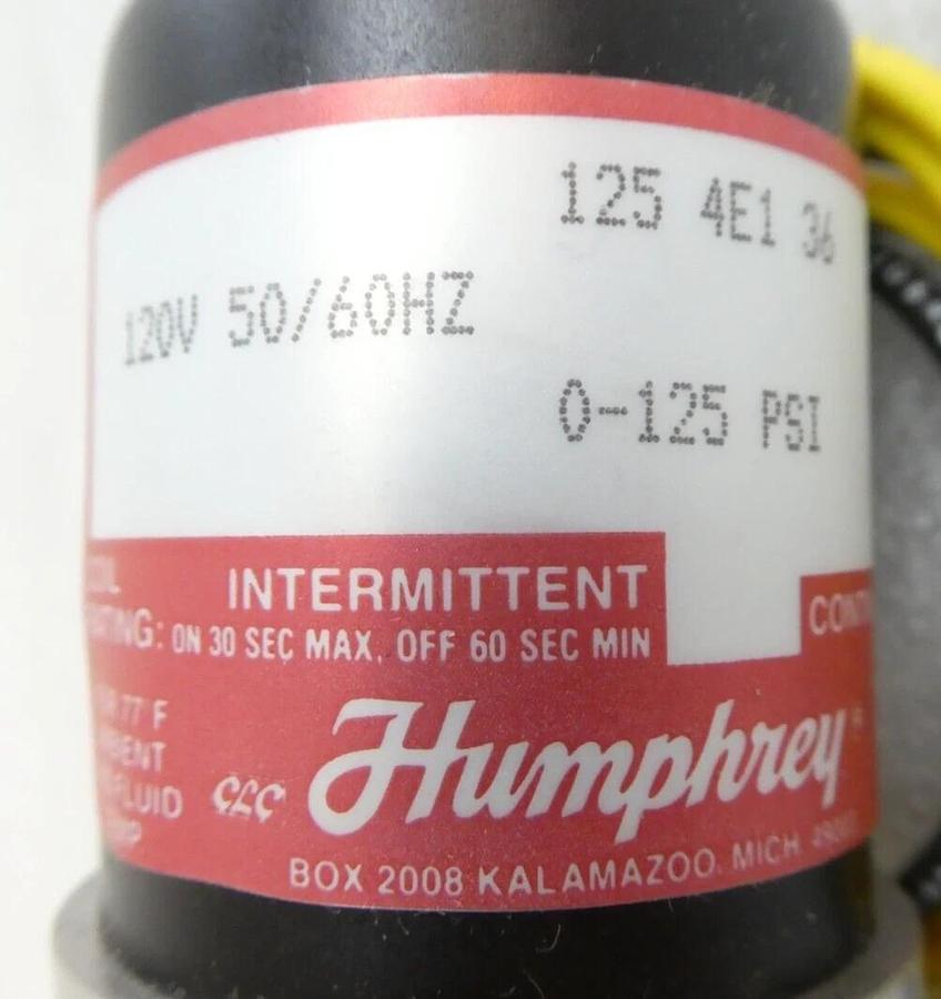 Humphrey 125 4E1 36 Solenoid Valve 1254E136 Varian 2235031 Lot of 9 New