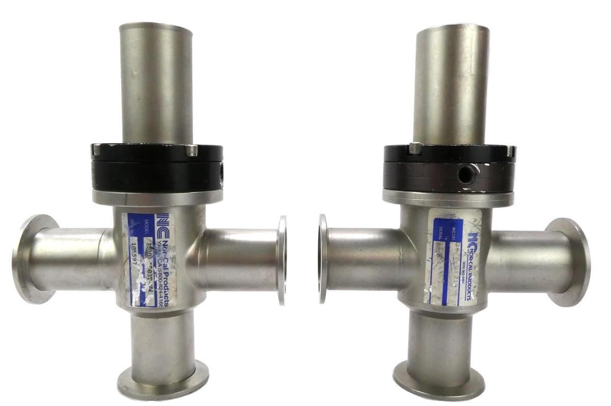 Used Nor-Cal Products 3870-01212 Pneumatic Angle Valve NW40 AMAT Lot of 2 Working