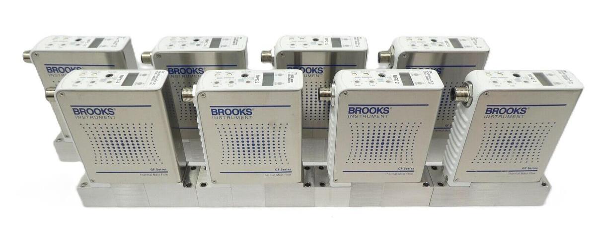 Used Brooks Instrument GF125C Mass Flow Controller MFC GF125CXXC Lot of 8 Working