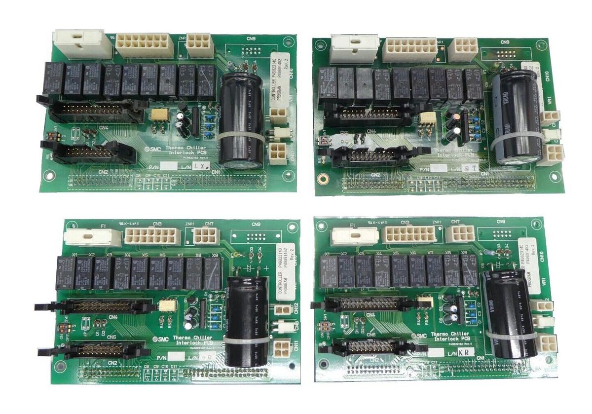 Used SMC P49822182 Thermo Chiller Interlock PCB P49823140 P49891452 Lot of 4 Working