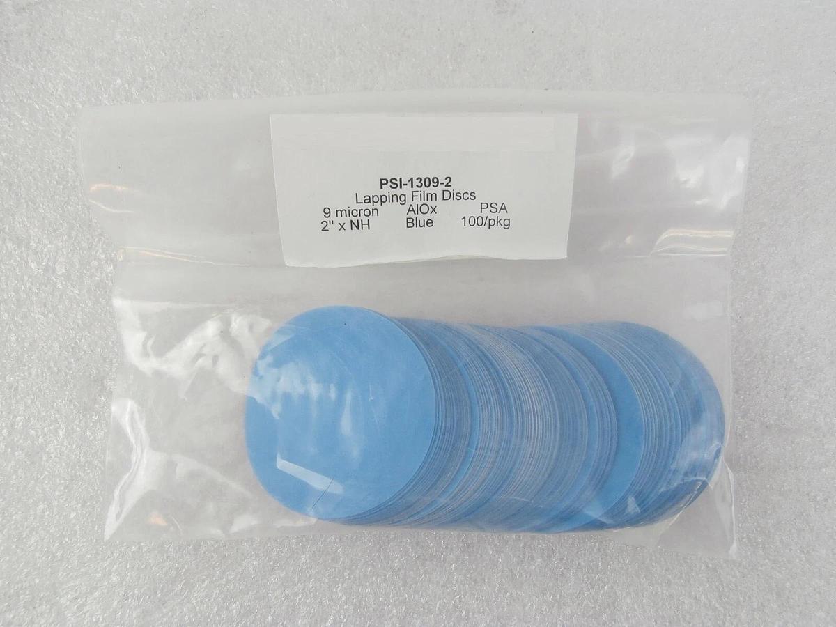 PSI PSI-1309-2 3M Lapping Film Disc AlOx Blue 9 Micron 100 Pack Lot of 38 New