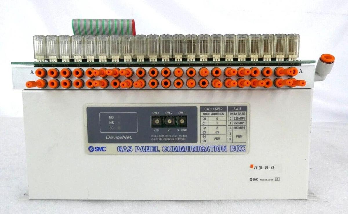 Used SMC IN587-04-A 42-Port Gas Panel VV100-49-X8 Communication Box Lot of 4 Working