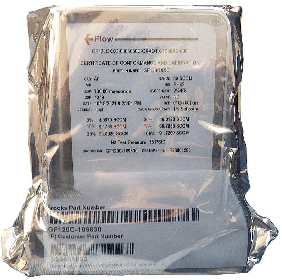 Brooks Instrument GF120C-109830 Mass Flow Controller MFC 50 SCCM Ar New