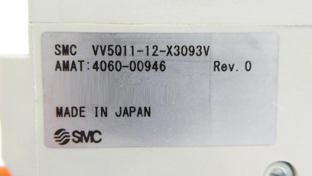 Used SMC VV5Q11-12-X3093V 12-Port Pneumatic Manifold AMAT 4060-00946 Working Surplus