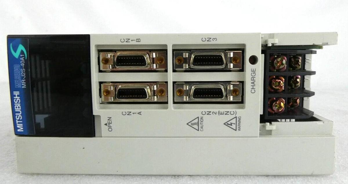 Used Mitsubishi MR-J2S-40A1 AC Servo Driver MELSERVO Lot of 2 No Cover Working