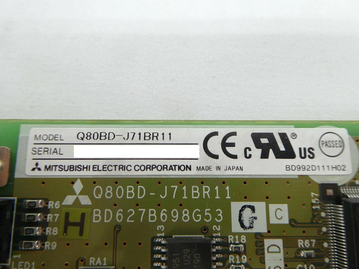 Used Mitsubishi Q80BD-J71BR11 PLC Interface Board PCB Card MELSECNET/H Working Spare