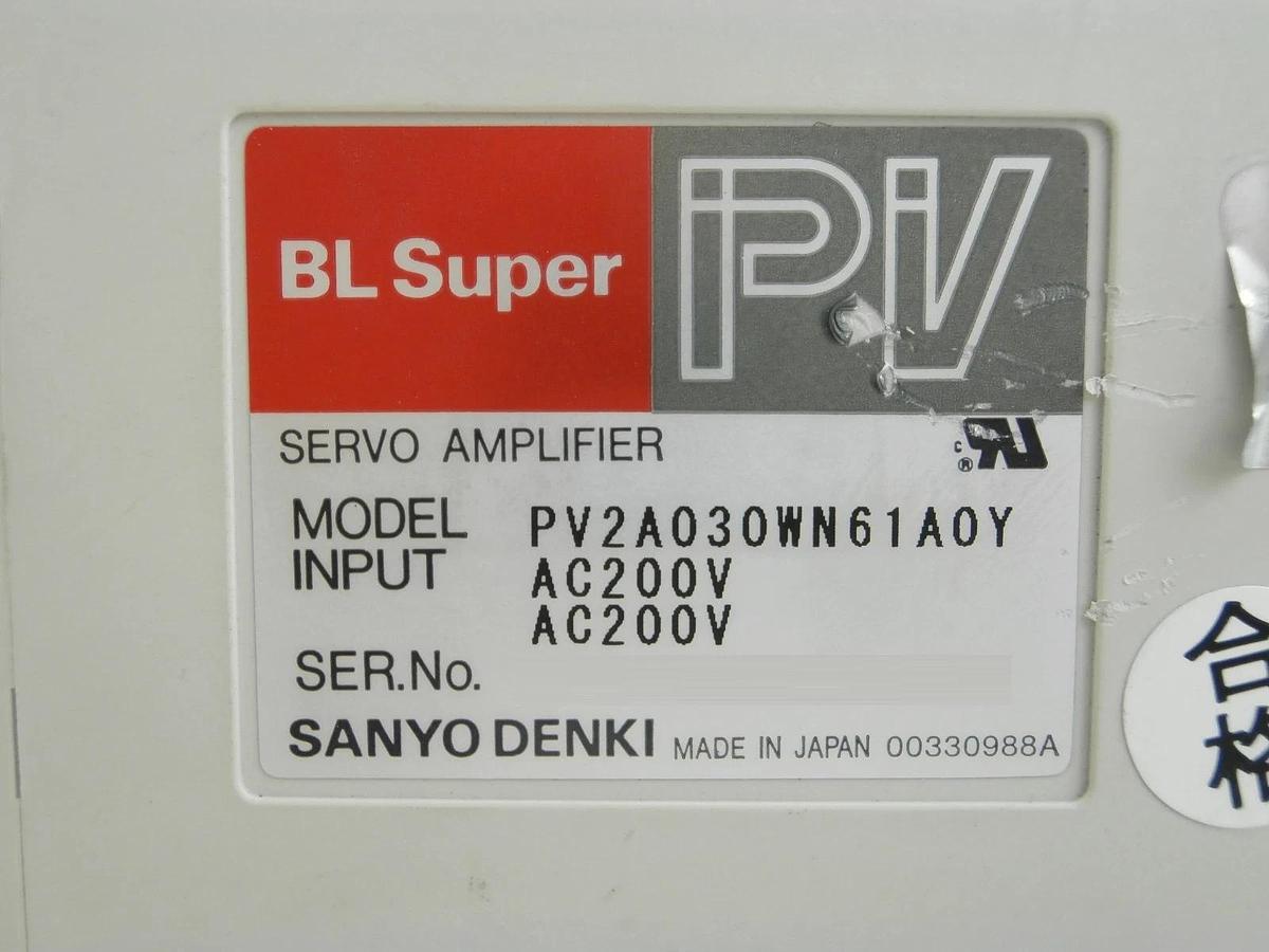 Used Sanyo Denki PV2A030WN61A0Y Servo Amplifier BL Super PV SERCOS Missing Door Used