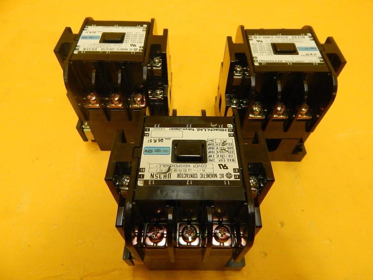 Used Hitachi UH35N AC Magnetic Contactor Reseller Lot of 3 Used Working