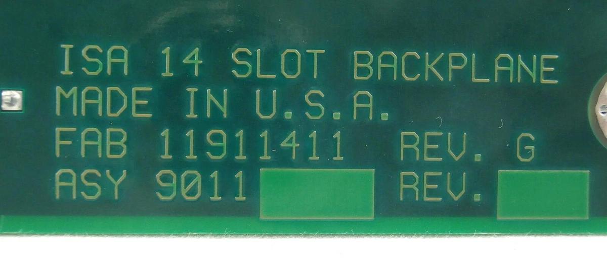 Used Plasma-Therm 9011 ISA 14 Slot Backplane Board PCB 11911411 Clusterlock Spare