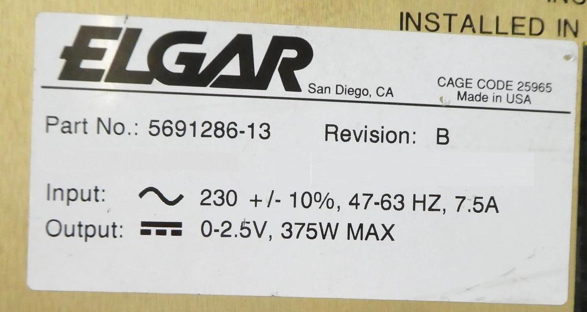Used Elgar AT8B-01-04-01-02-4477 Programmable DC Power Supply System AT8000B Working