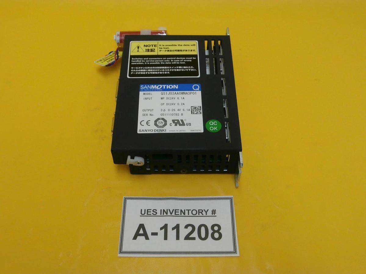 Used Sanyo Denki QS1J03AA0WNA3P01 AC Servo Motor Driver SANMOTION Q Working Surplus