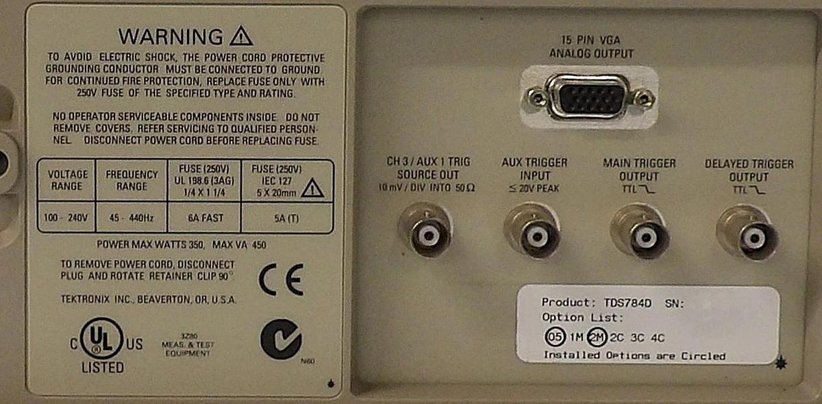 Used Tektronix TDS 784D 4-Channel Digital Oscilloscope 05 13 1F HD 2M 2F Untested