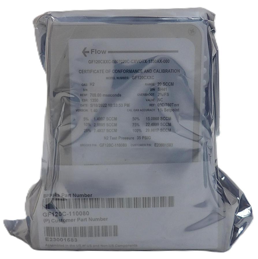 Brooks Instrument GF120C-110080 Mass Flow Controller MFC 20 SCCM H2 New