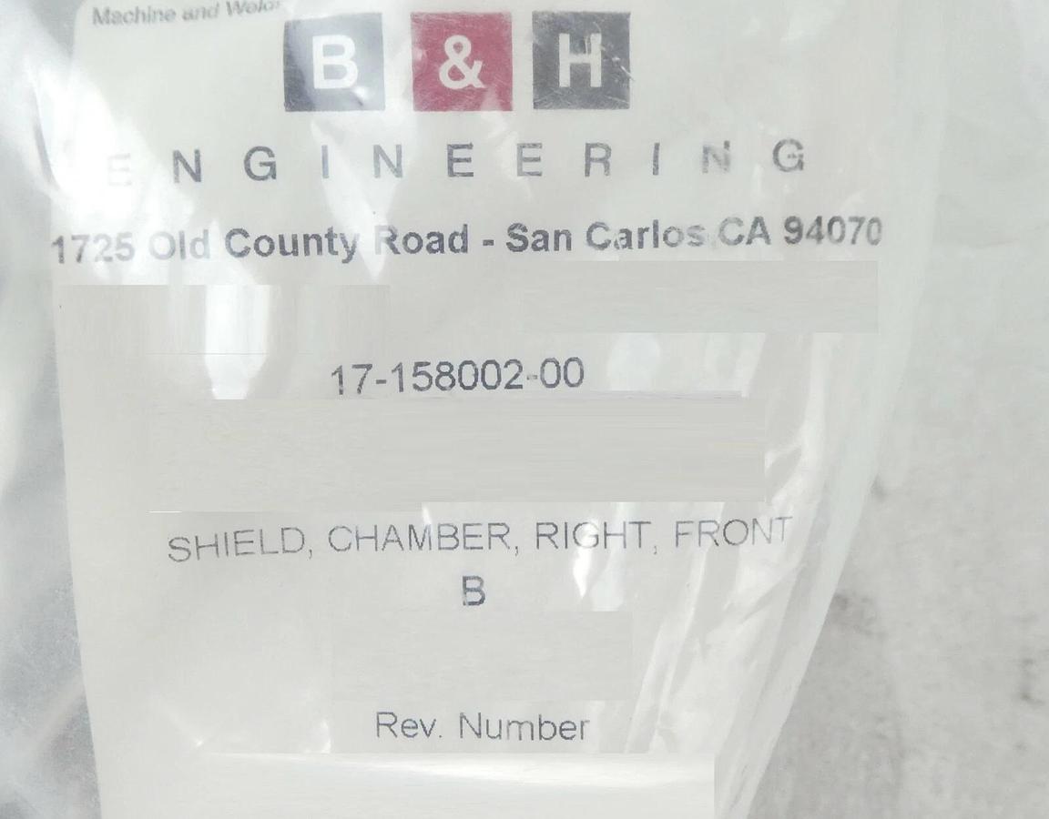 Novellus Systems 17-158002-00 Right Front Chamber Shield New Surplus