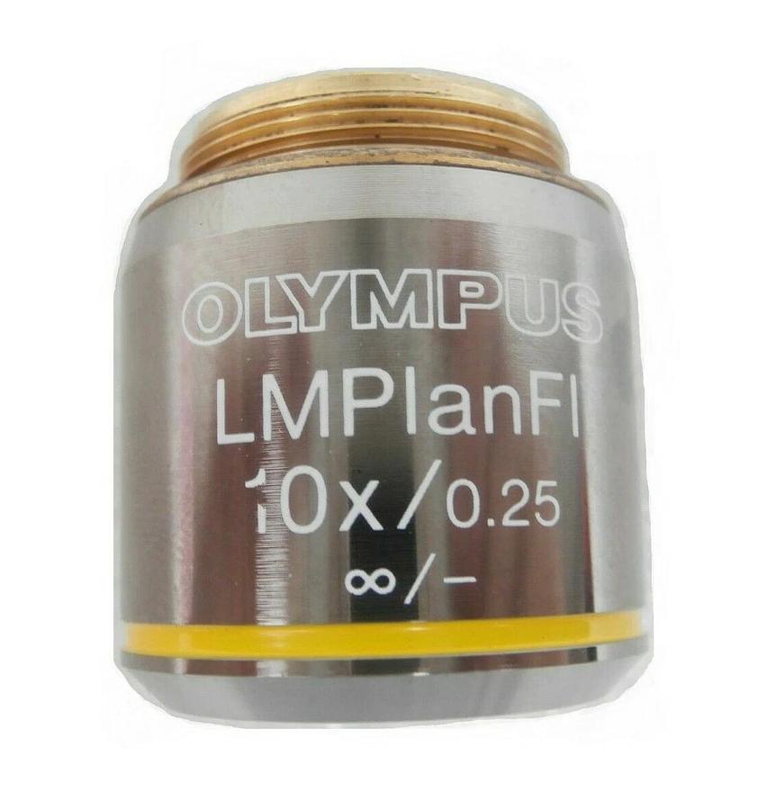 Used Olympus Microscopy LMPlanFI 10x/0.25 ∞/- Microscope Objective LM Plan FI Working