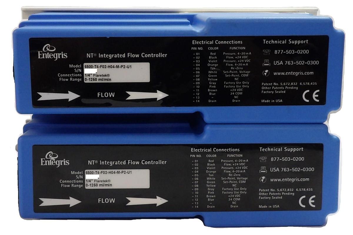 Used Entegris 6500-T2-F02-H04-M-P2-U1 InVue Flow Controller Lot of 2 Working Surplus