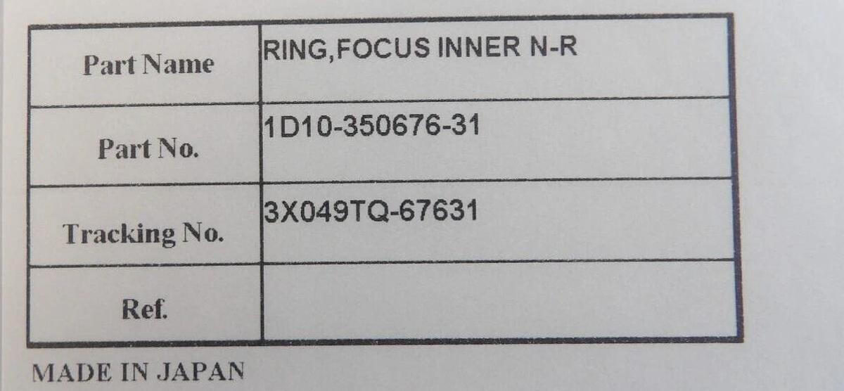 Used TEL Tokyo Electron 1D10-350676-31 Inner Focus Ring Reseller Lot of 4 New Spare