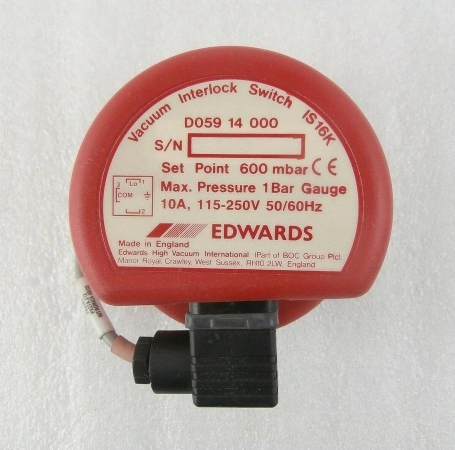 Used Edwards D059 14 000 Vacuum Interlock Switch IS16K Lot of 12 with Plug Working