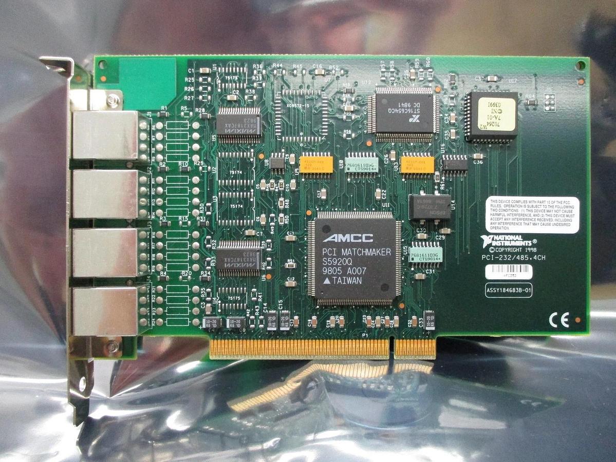 Used National Instruments PCI-232/485.4CH 4-Channel Serial Interface PCB Card Used