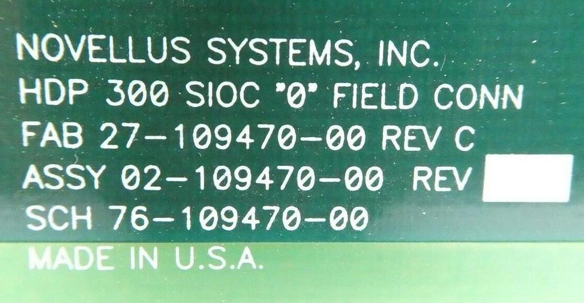 Novellus Systems 02-109470-00 Field Connector PCB HDP 300 SIOC '0' New Spare