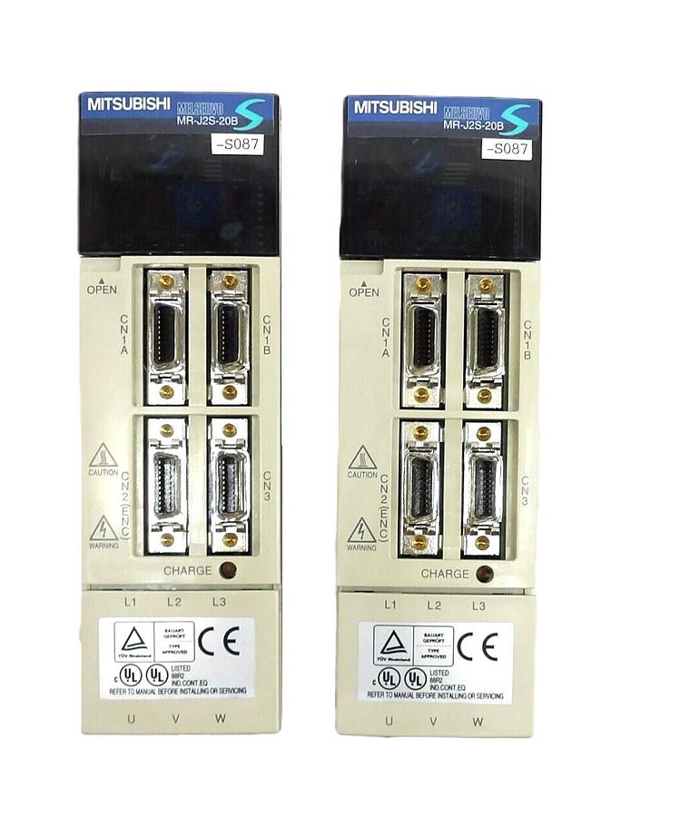Used Mitsubishi Electric MR-J2S-20B-S087 AC Servo Driver MELSERVO Lot of 2 Working