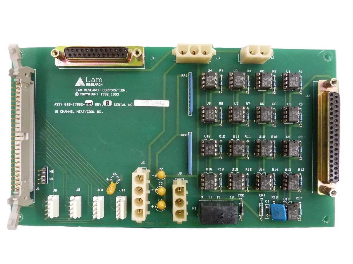 Used Lam Research 810-17082-001 16-Channel Heat/Cool PCB Rainbow 4420 Working Surplus