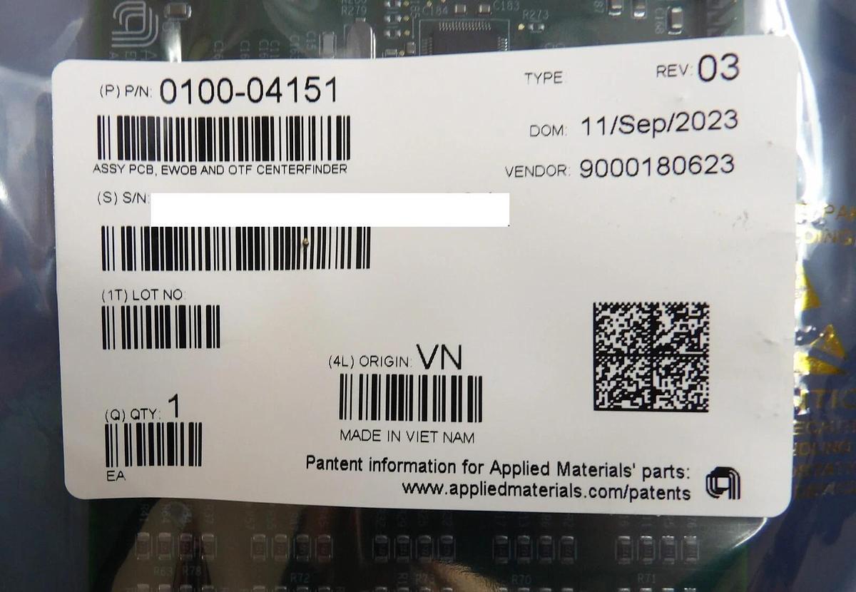 AMAT Applied Materials 0100-04151 Enhanced Otf Centerfinder PCB New Surplus