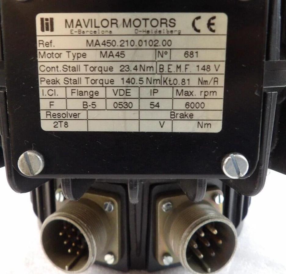 Used Mavilor Motors MA45 DC Servo Motor Assembly MA Series Working Surplus