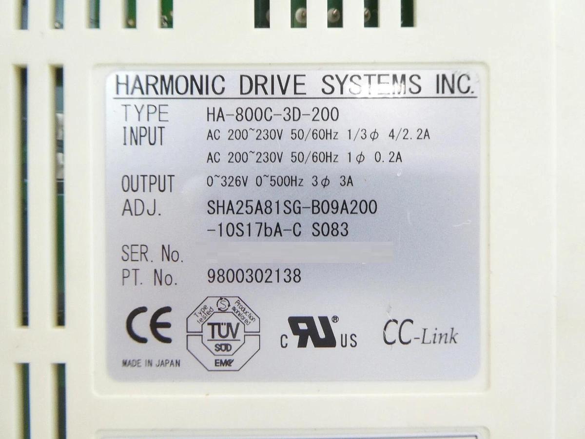 Used Harmonic Drive Systems 9800302138 Servo Drive HA-800C-3D-200 Lot of 6 Working