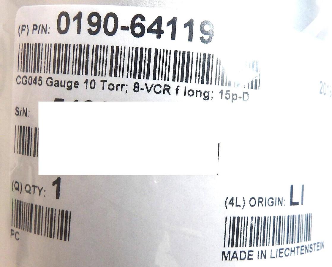 Inficon CG045 Capacitance Gauge Baratron AMAT 0190-64119 New Surplus
